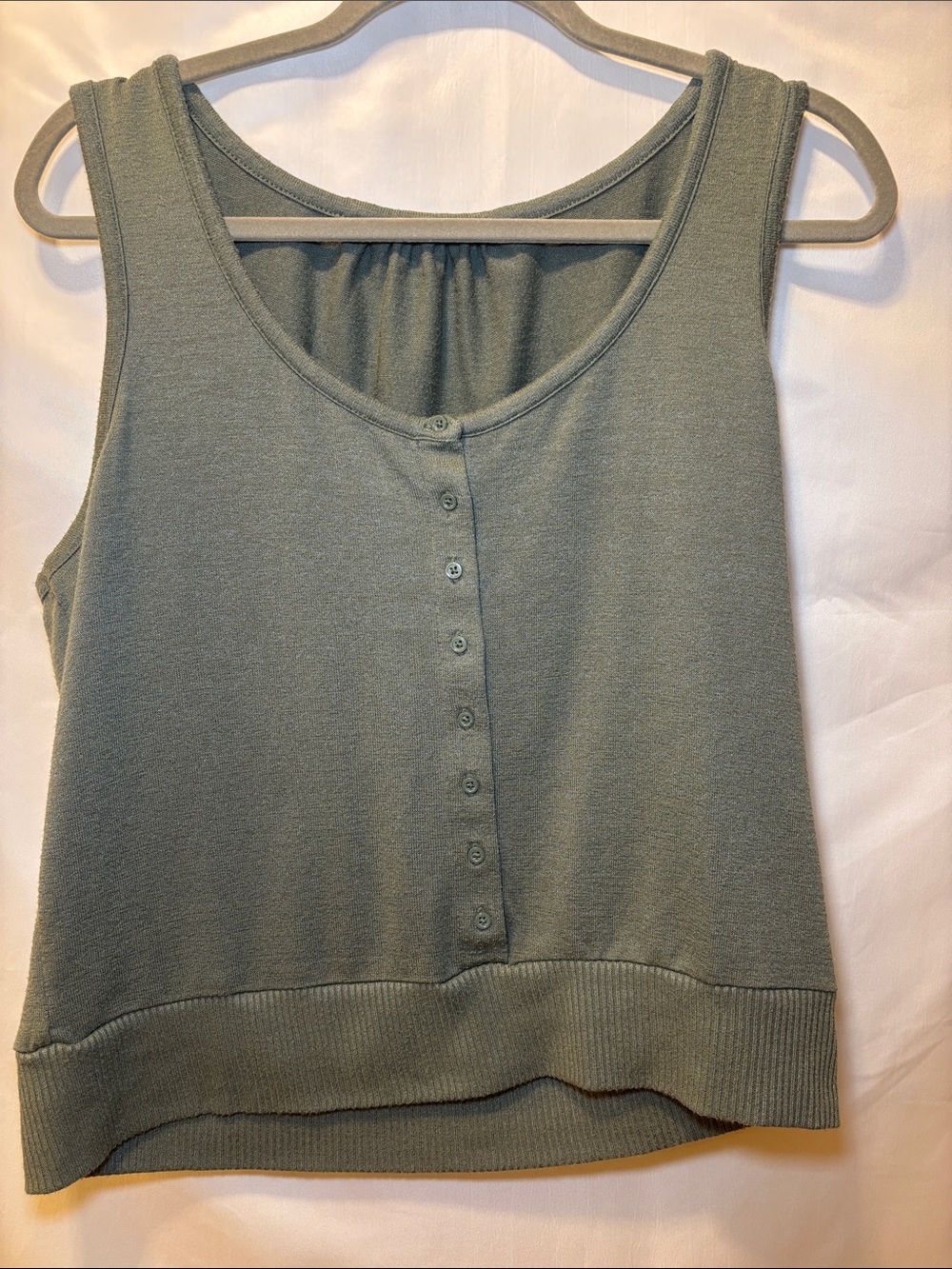 GAP Olive Green Button-Front Tank Top